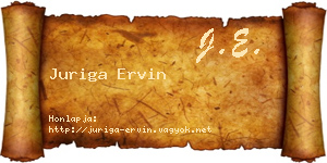 Juriga Ervin névjegykártya